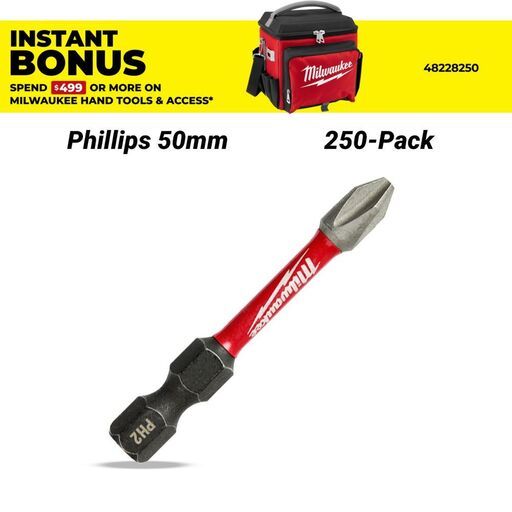 Milwaukee 48324862A 250-Pack SHOCKWAVE™ PH2 x 50mm (2") Power Bit