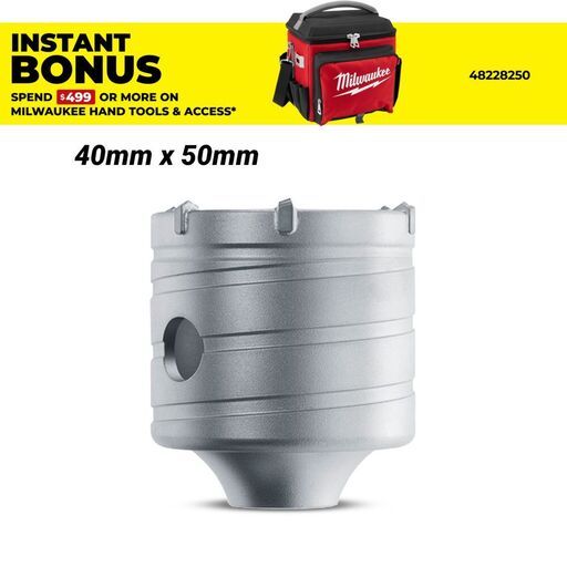 Milwaukee 4932464836 TCT 40mm x 50mm Hollow Core Cutter with M16