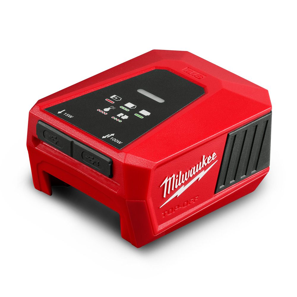 Milwaukee M18BC 18V Li-ion TOP-OFF USB-C 100W PD Port Bidirectional Charger & Power Supply – image 1