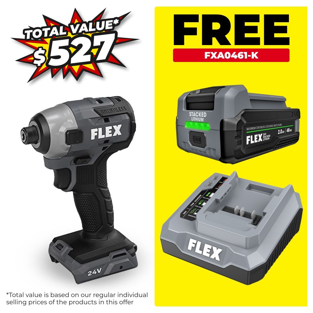 Flex FXA1351-Z 24V Li-ion Cordless Brushless 1/4" Hex Impact Driver - Skin Only – image 1