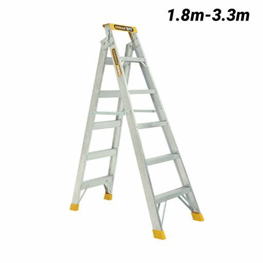 Gorilla DM006-HD 1.8m-3.3m 180kg Dual Purpose (Double Sided) Heavy Duty Industrial Aluminium Ladder