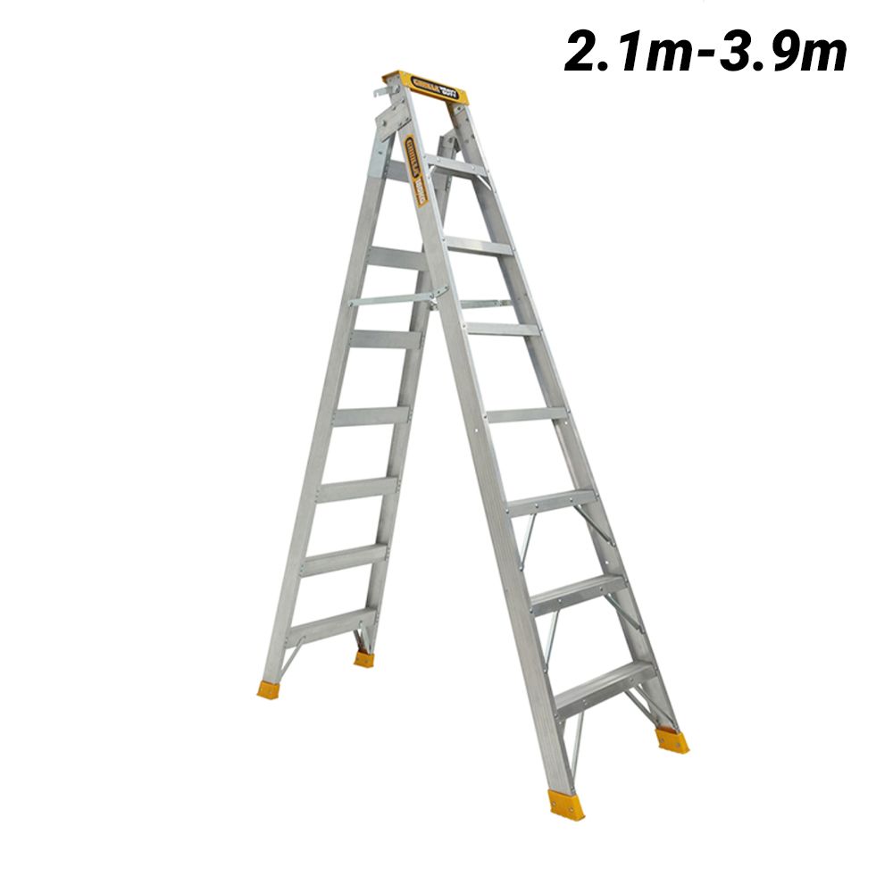 Gorilla DM007-HD 2.1m-3.9m 180kg Dual Purpose (Double Sided) Heavy Duty Industrial Aluminium Ladder – image 1
