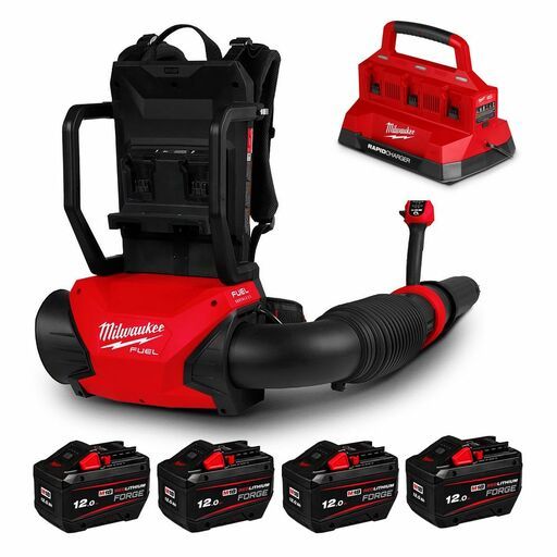 Milwaukee M18F2BPBL124F (18V x 2) 12.0Ah REDLITHIUM FORGE Cordless Fuel Dual Battery Backpack Blower Combo Kit