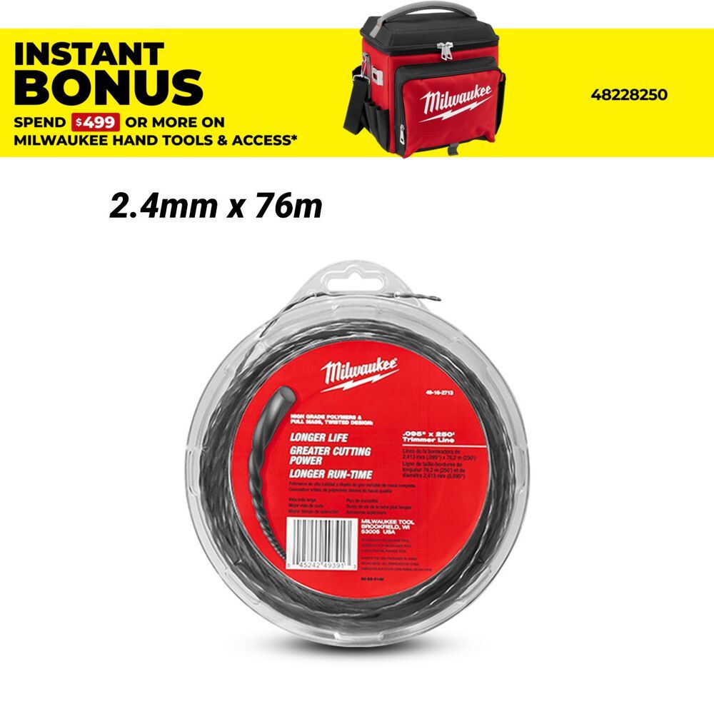 Milwaukee 49162713 2.4mm x 76m Trimmer Line – image 1