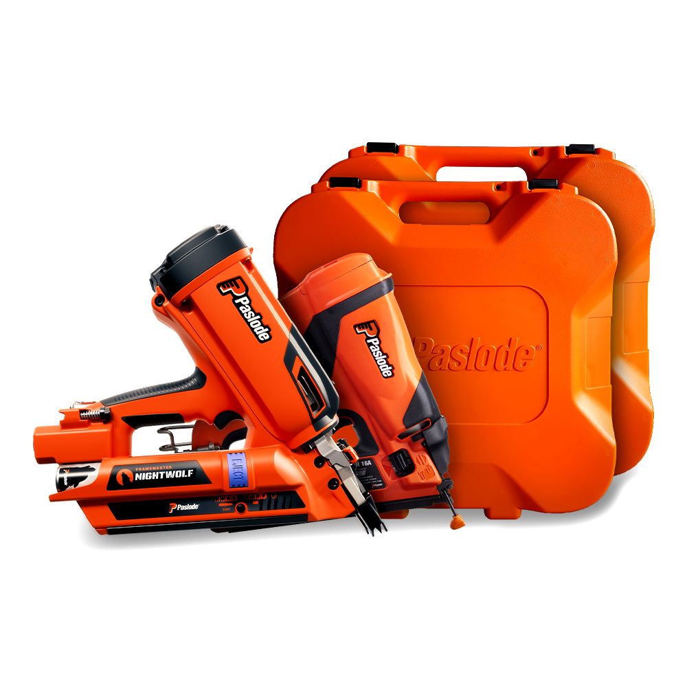 Paslode SNW0516 FrameMaster NightWolf Cordless Framing Nailer & TrimMaster Cordless 16Ga Angled Bradder Combo Kit – image 2