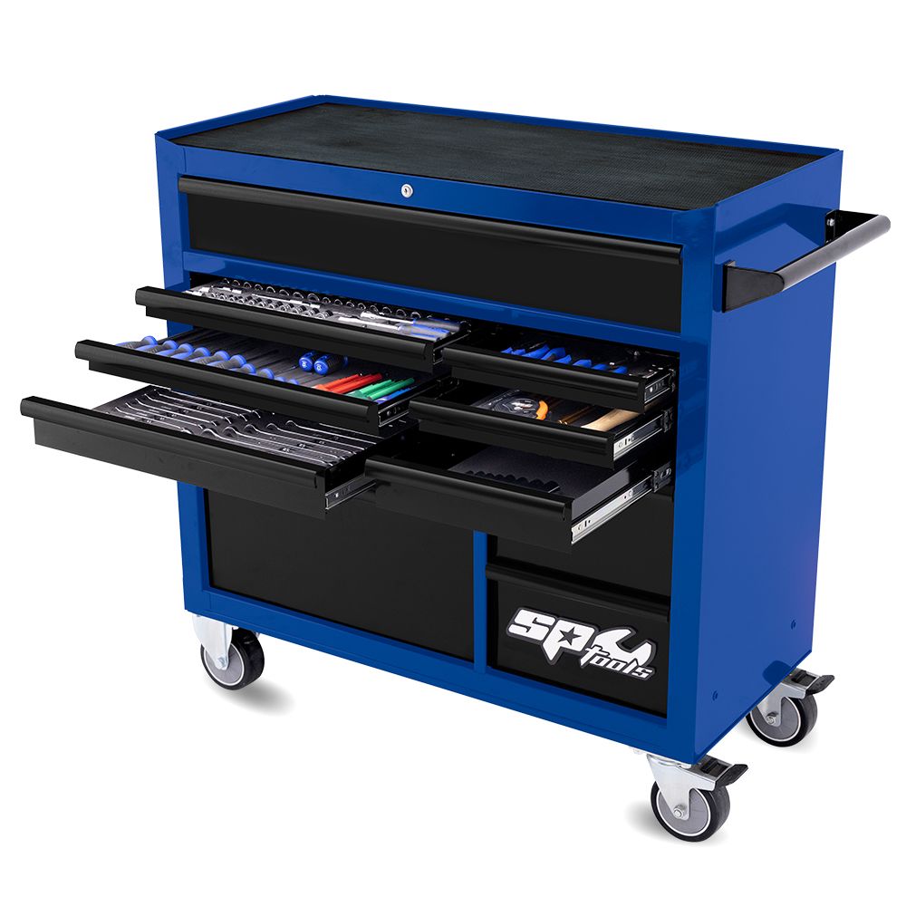 SP Tools SP50637BX 342pce Metric/SAE Custom Series Tool Kit with 11 Drawer Blue Roller Cabinet - Limited Edition – image 2