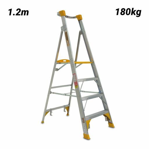 Gorilla PL004-HD 1.2m 180kg Heavy Duty Industrial Platform Aluminium Ladder