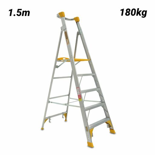 Gorilla PL005-HD 1.5m 180kg Heavy Duty Industrial Platform Aluminium Ladder