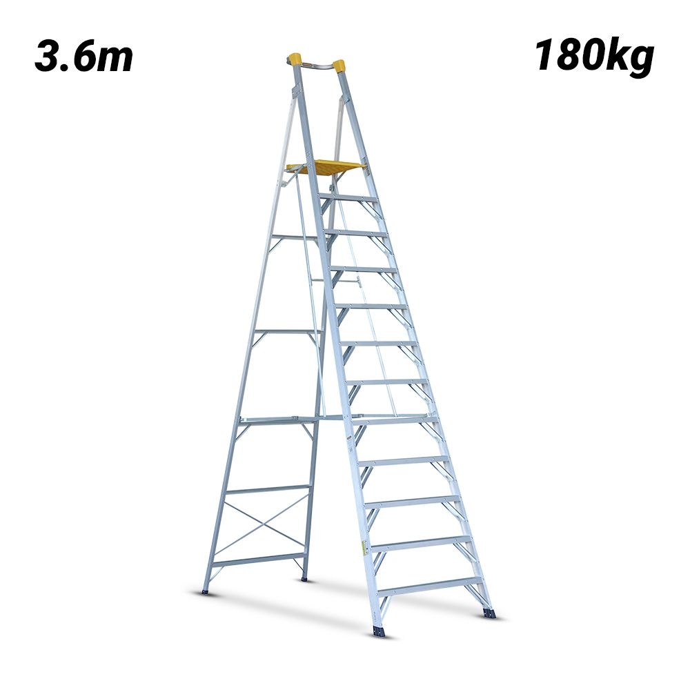 Gorilla PL012-HD 3.6m 180kg Heavy Duty Industrial Platform Aluminium Ladder – image 1