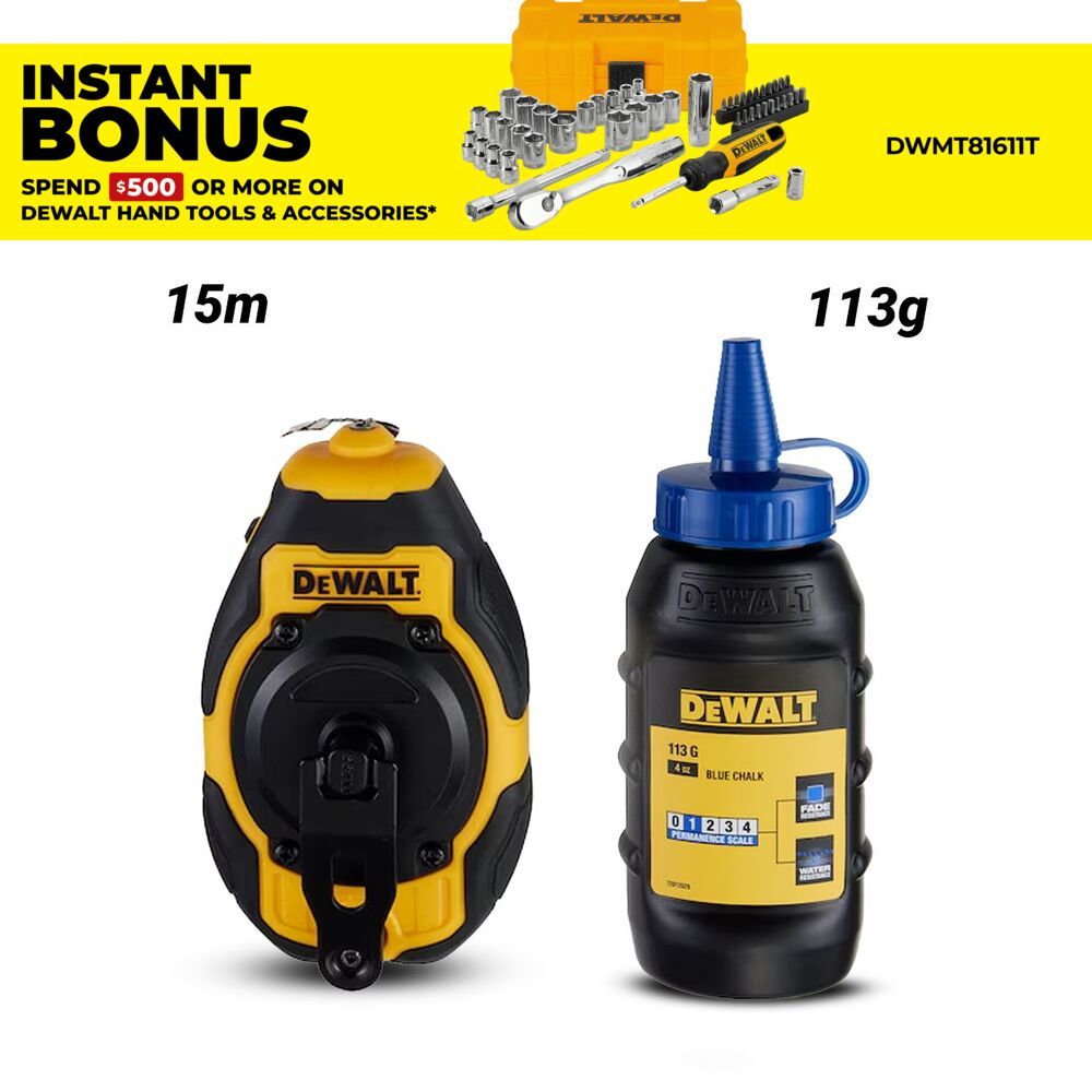 DeWalt DWHT48330BC Compact Chalk Reel with Blue Chalk – image 1