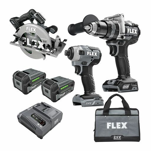 Flex FXMA301-2C 24V 5.0Ah Li-ion Cordless 3pce Combo Kit