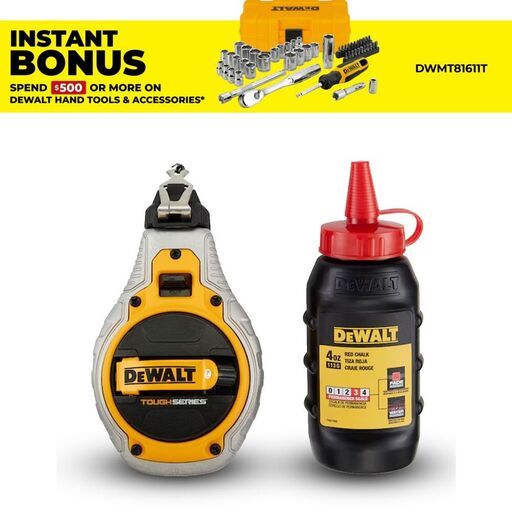 DeWalt DWHT48335RC TOUGHSERIES 6:1 Chalk Reel with Red Chalk