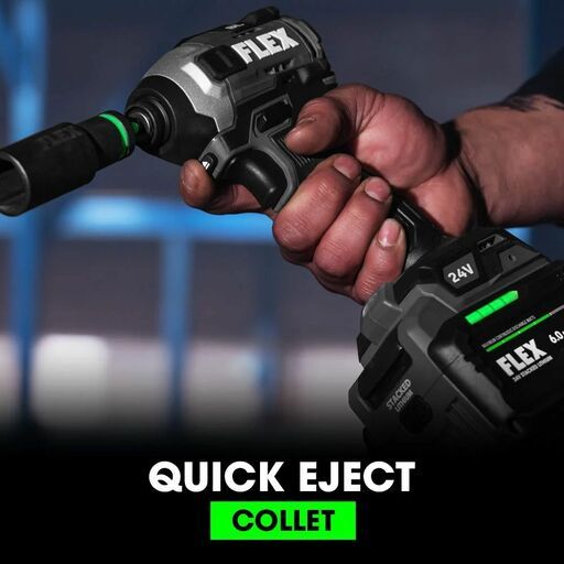 Flex FXA1371A-2C 24V 5.0Ah Li-ion Cordless 1/4" Hex Quick Eject Impact Driver with Multi-Mode Combo Kit – image 5
