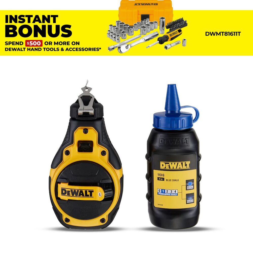 DeWalt DWHT48333BC 4:1 Bi-Material Chalk Reel with Blue Chalk – image 1