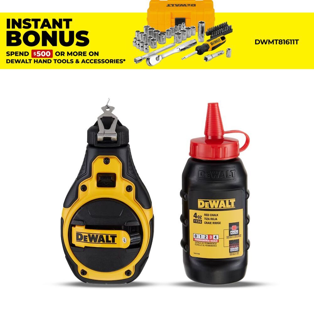 DeWalt DWHT48333RC 4:1 Bi-Material Chalk Reel With Red Chalk – image 1