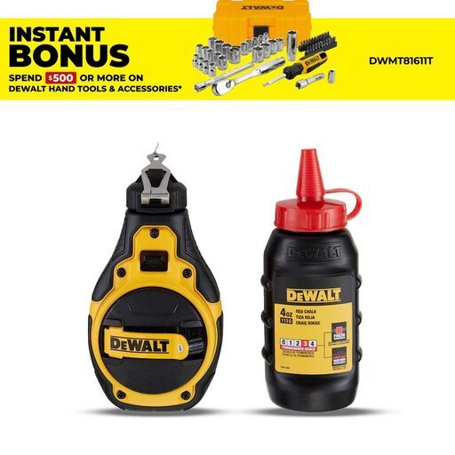 DeWalt DWHT48333RC 4:1 Bi-Material Chalk Reel With Red Chalk