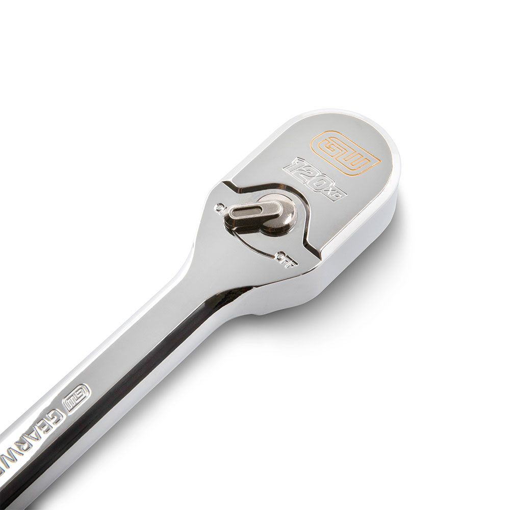 GEARWRENCH 81364XP 1/2" Drive 120XP™ Full Polish Chrome Extra Long Handle Teardrop Ratchet 24" – image 5