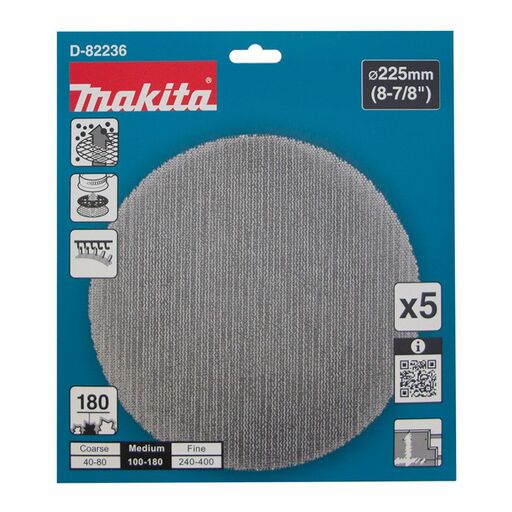 Makita D-82236 5-Pack 225mm 180# Drywall Mesh Sanding Disc - Medium – image 3