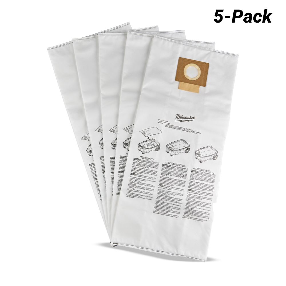 Milwaukee 49901969 5-Pack Fleece Dust Bags M18ONEF2POVC34M0 – image 1