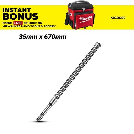 Milwaukee 4932430814 35mm x 670mm SDS Max 4-Cut Drill Bit