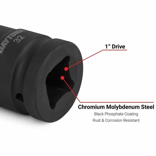 Daytona D1S32MM 32mm 1" Drive 6 Point Impact Socket – image 5
