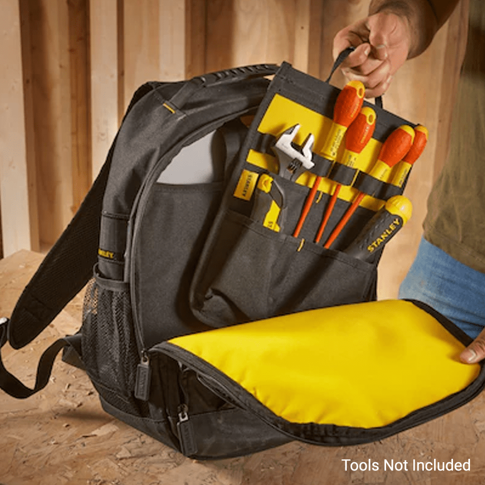 Stanley STST1-72335 Nylon Tool Black & Yellow Backpack – image 6