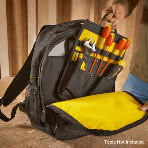 Stanley STST1-72335 Nylon Tool Black & Yellow Backpack – image 6