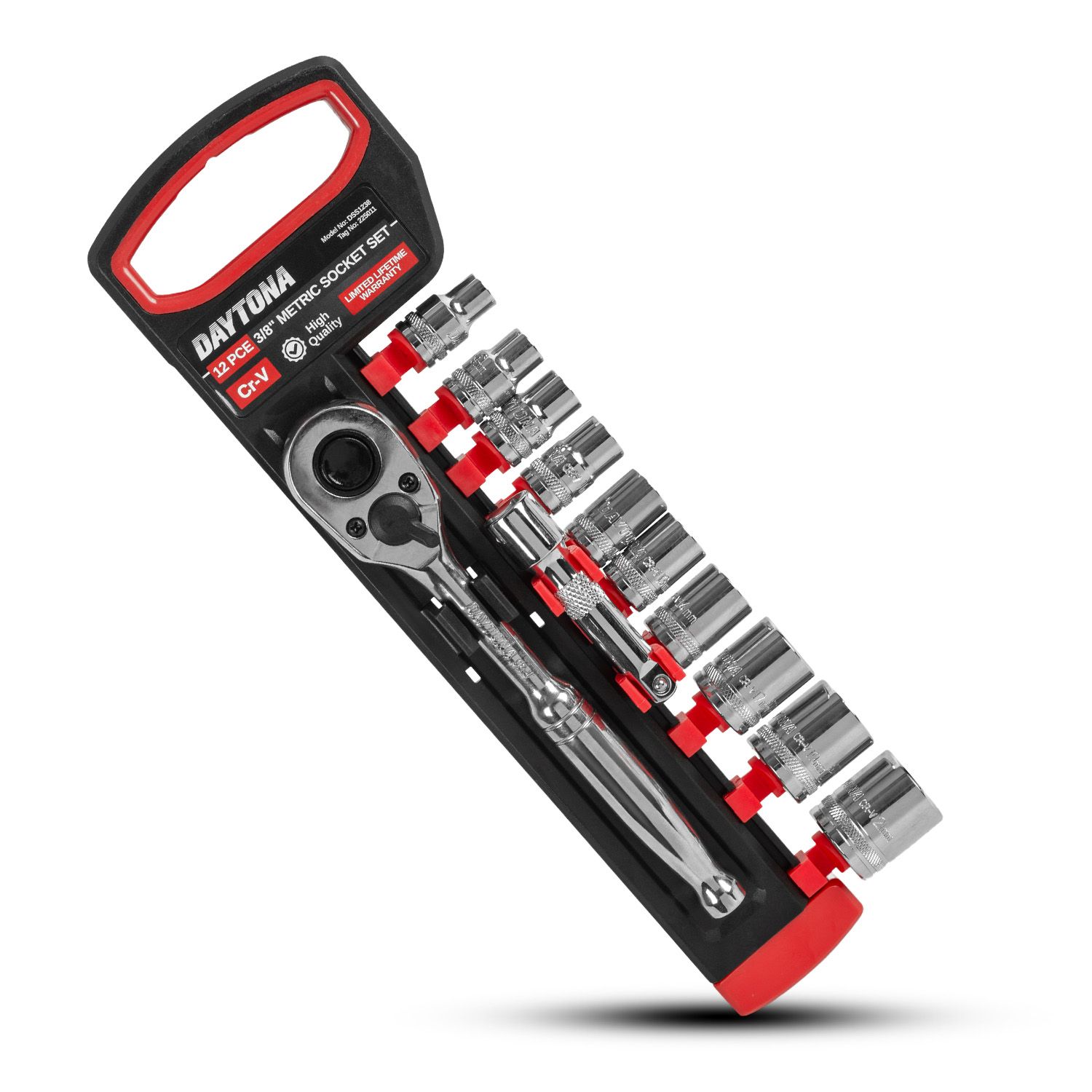 Daytona DSS1238 12pce 3/8" 8-21mm 12pt Metric Socket Set with 75mm Extension Bar – image 2