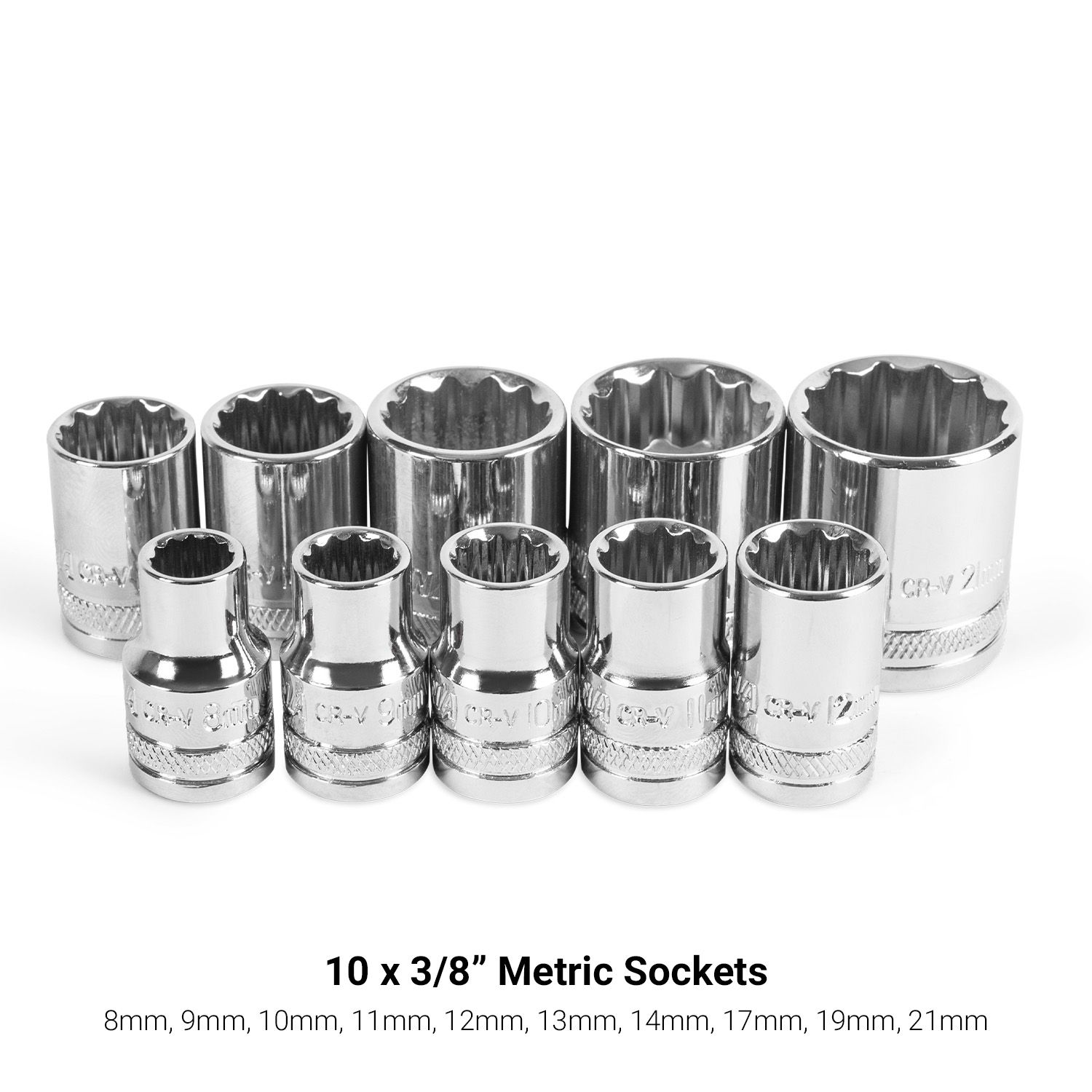 Daytona DSS1238 12pce 3/8" 8-21mm 12pt Metric Socket Set with 75mm Extension Bar – image 4