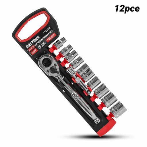 Daytona DSS1238 12pce 3/8" 8-21mm 12pt Metric Socket Set with 75mm Extension Bar