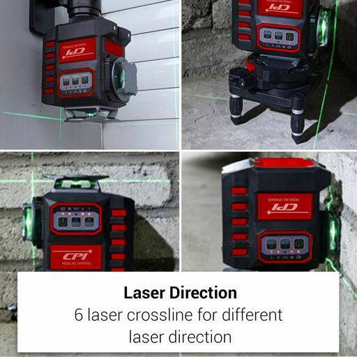 CPI CPIMD4DG Lithium Powered Auto Leveling Multi-Direction 4D Motorised Green Beam Laser Level – image 2
