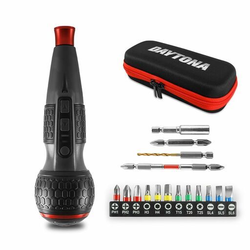 Daytona DES15B Electric Screwdriver 1nm & 5nm of Torque with 15pce Drive Bits - USB Rechargeable