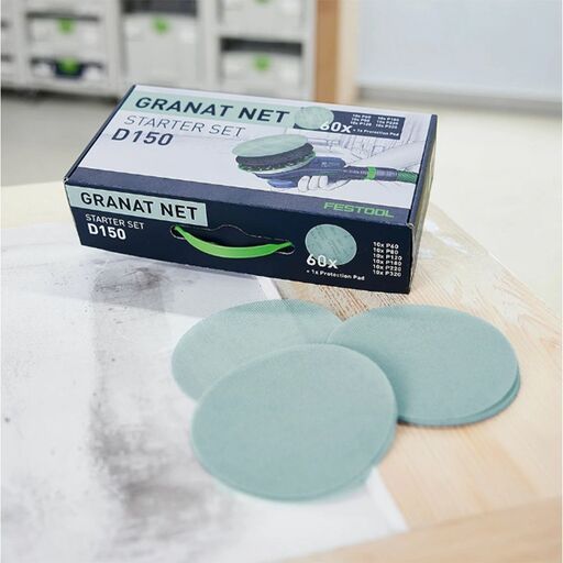 Festool SYS-STF D150 GR NET-Set (578667) 60-Pack - 150mm Granat NET Abrasive Discs - Mixed Set – image 4