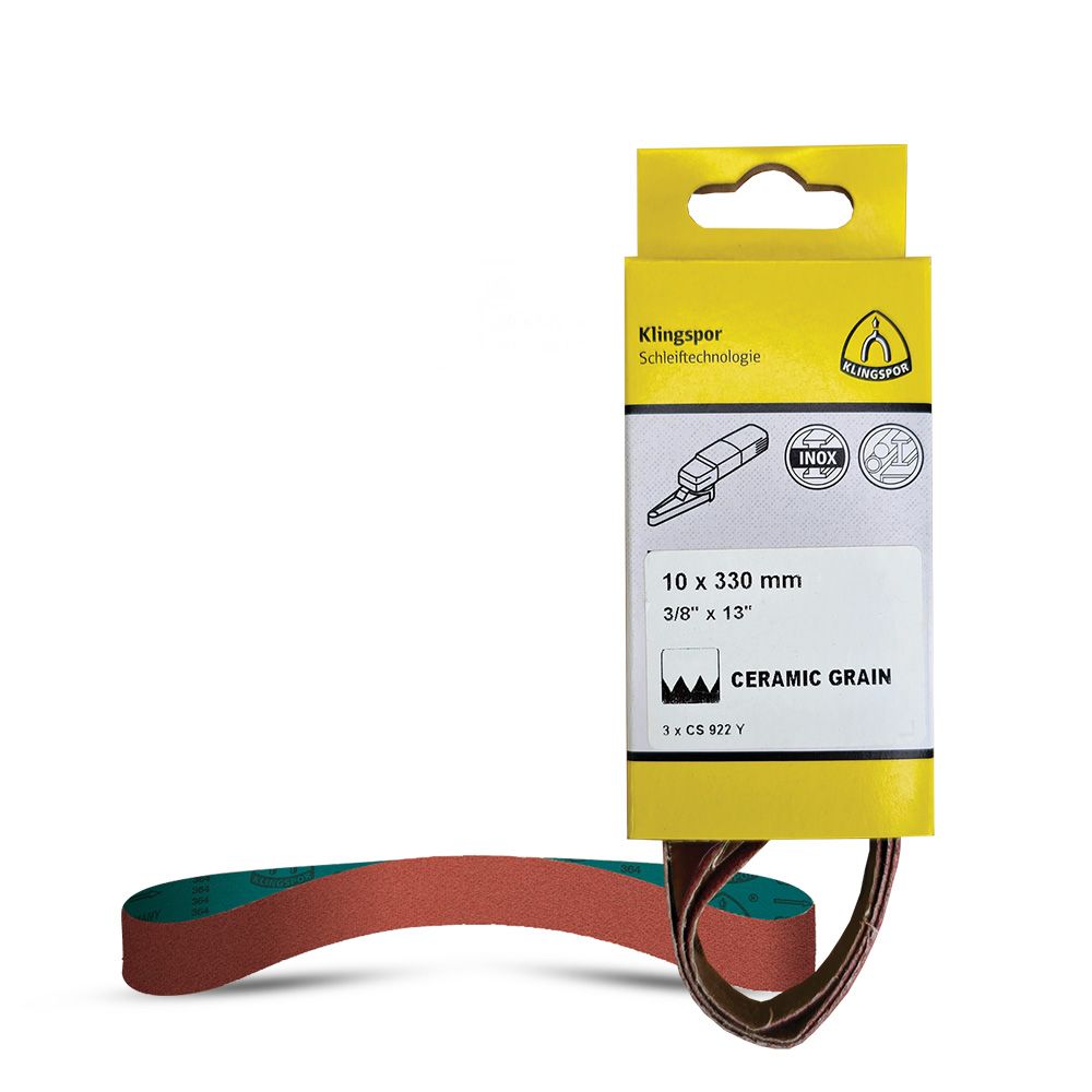 Klingspor 710124 3-Pack 10mm x 330mm 60 Grit Ceramic Abrasive Belt – image 2