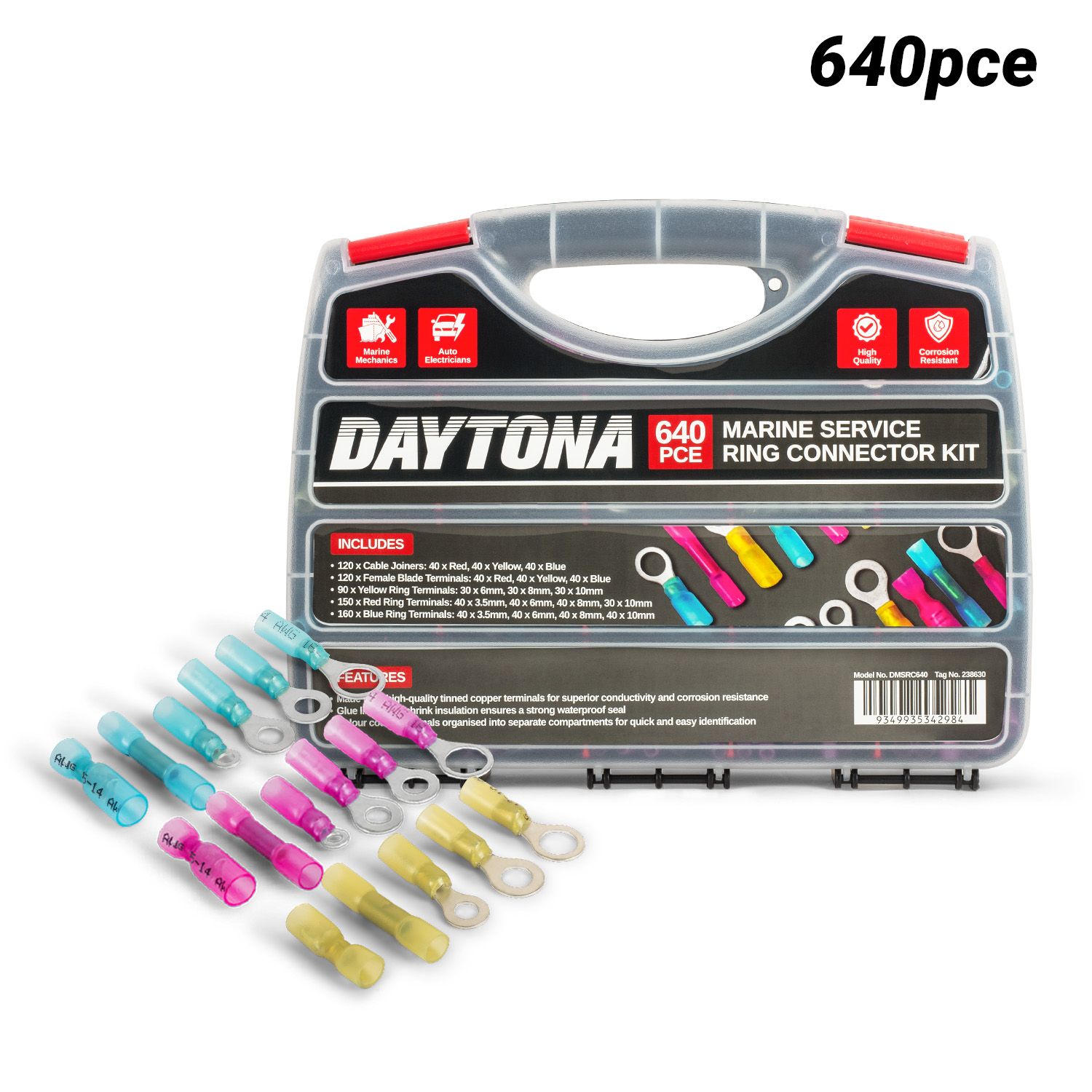 Daytona DMSRC640 640pce Marine Service Ring Connector Kit – image 1