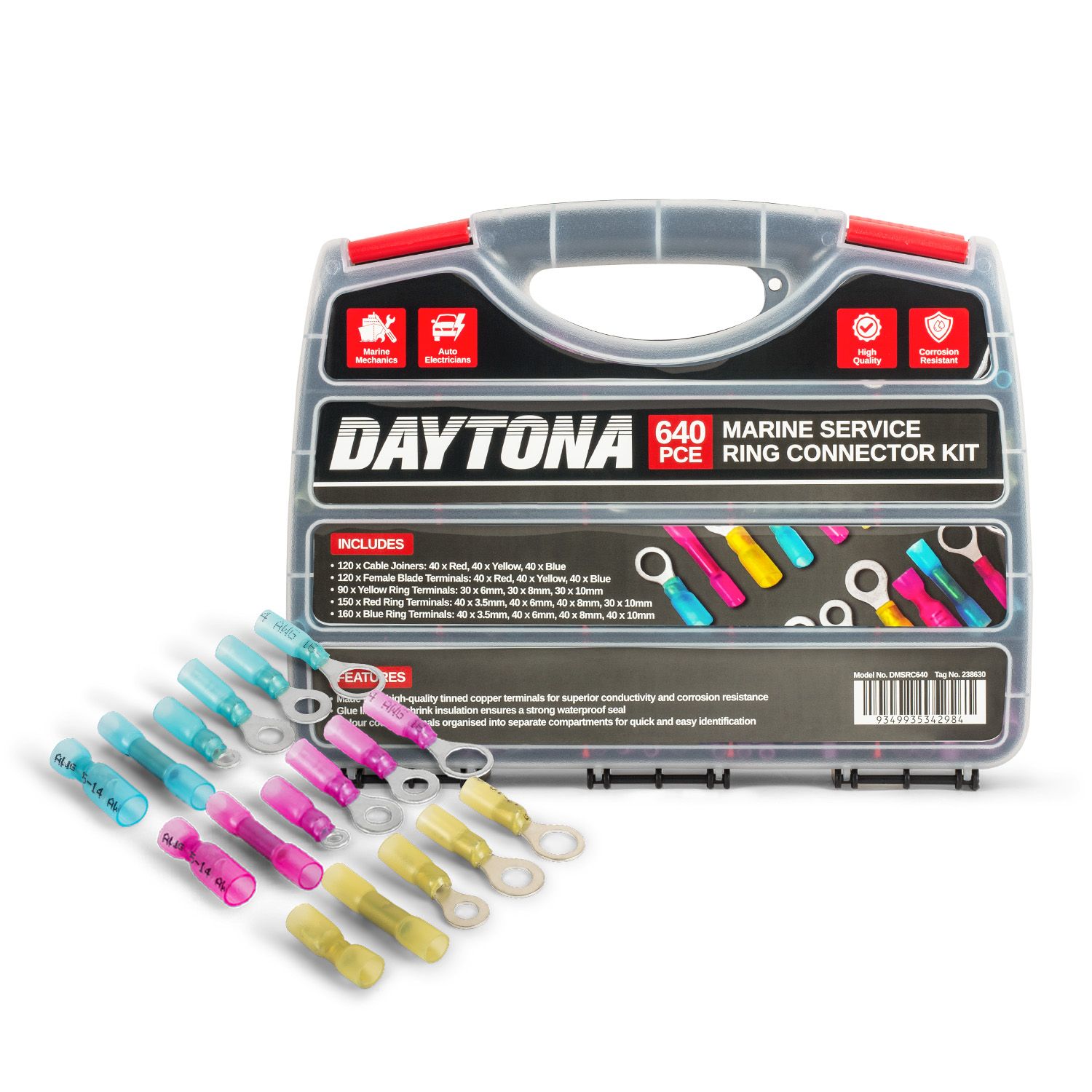 Daytona DMSRC640 640pce Marine Service Ring Connector Kit – image 2