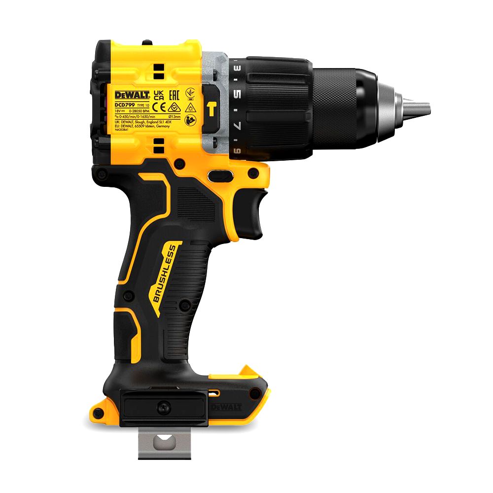 DeWalt DCD799N-XJ 18V XR Li-ion Cordless Brushless 2 Speed Compact Hammer Drill Driver - Skin Only – image 4
