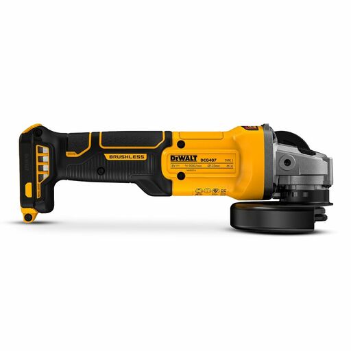DeWalt DCG407N-XJ 18V XR Li-ion Cordless Brushless 125mm Slide Switch Angle Grinder - Skin Only – image 5