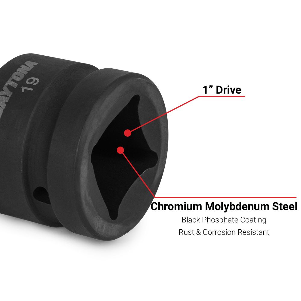 Daytona D1S19MM 19mm 1" Drive 6 Point Impact Socket – image 4
