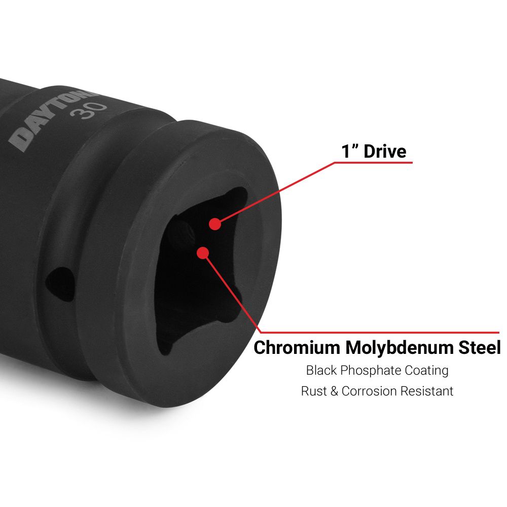 Daytona D1S30MM 30mm 1" Drive 6 Point Impact Socket – image 4