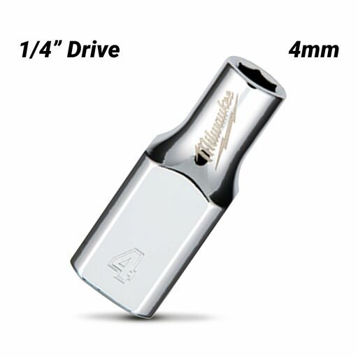 Milwaukee 45344000 1/4" Drive 4mm Metric Standard 6-Point Socket – image 2