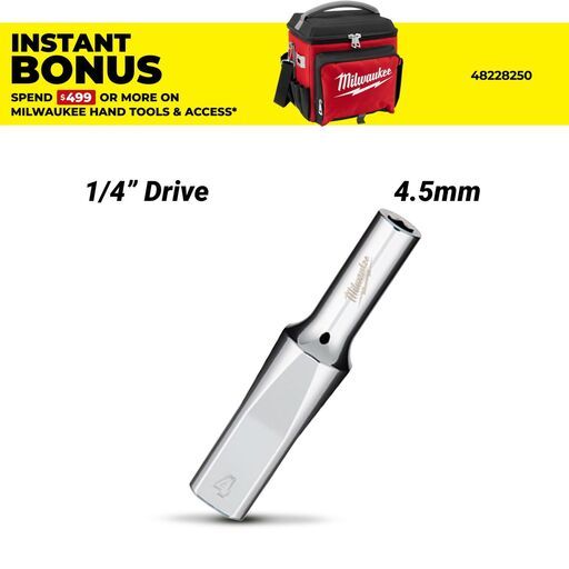 Milwaukee 45344011 1/4" Drive 4.5mm Metric Deep 6-Point Socket