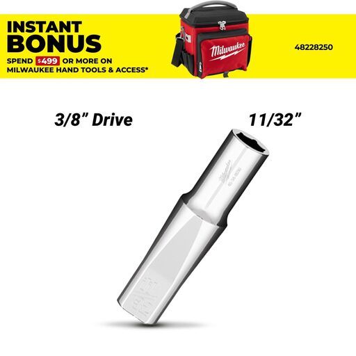 Milwaukee 45348030 3/8" Drive 11/32" Socket SAE Deep
