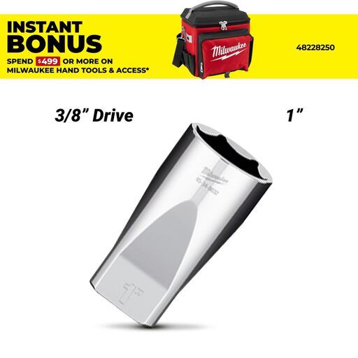 Milwaukee 45348032 3/8" Drive 1" Socket SAE Deep