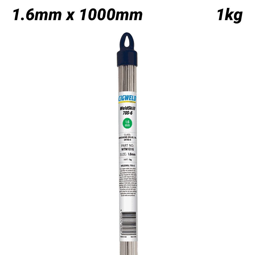 Cigweld WTM1016 Weldskill 70S-6 TIG Rod 1.6mm x 1000mm 1kg – image 1