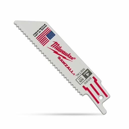 Milwaukee 48005090 5-Pack 100mm 3-15/16" 10TPI Thin Kerf Metal SAWZALL Blades – image 4