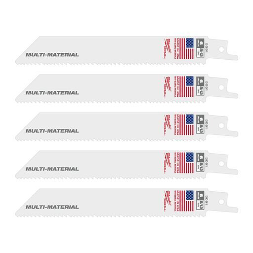 Milwaukee 48475091 (48005091) 5-Pack 150mm 6" 18/12TPI Thin Kerf Multi-Material SAWZALL Blades – image 5