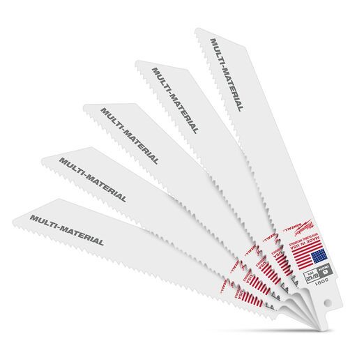 Milwaukee 48475091 (48005091) 5-Pack 150mm 6" 18/12TPI Thin Kerf Multi-Material SAWZALL Blades – image 4