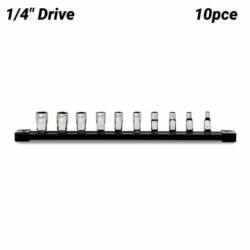 Milwaukee 48229103 10pce 1/4" Drive Standard Metric Socket Set with Storage Rail – image 2