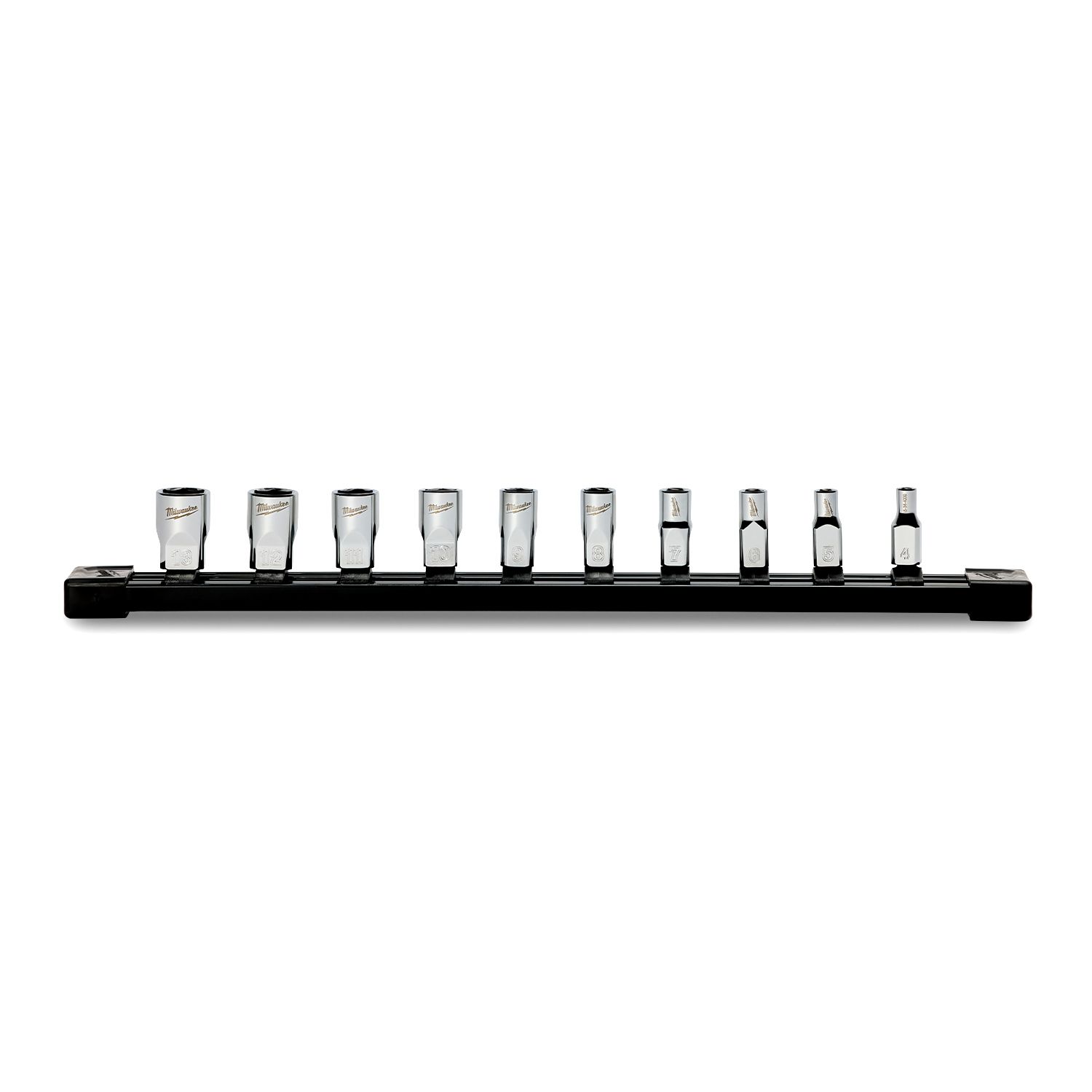 Milwaukee 48229103 10pce 1/4" Drive Standard Metric Socket Set with Storage Rail – image 4